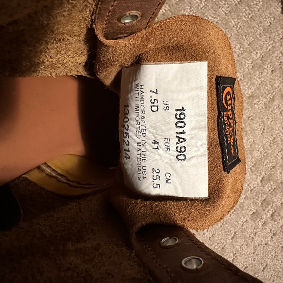 As new men’s Baldwin Chippewa moc toe tan leather wedge boots size 7.5 D - Picture 7 of 16